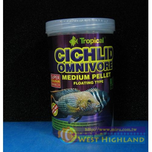 Tropical德比克 免疫雜食性慈鯛揚色顆粒飼料1000ml