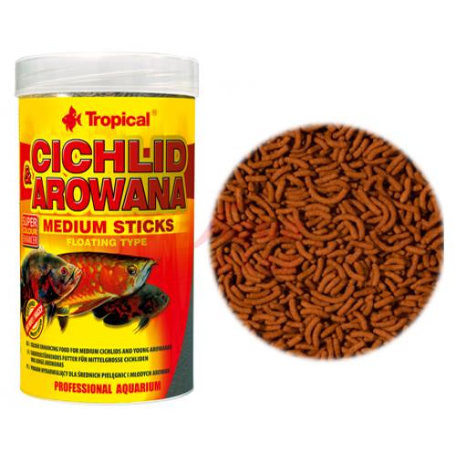 Tropical 龍魚專用飼料(1000ml條狀)增艷型、中大型魚專用飼料-小顆粒